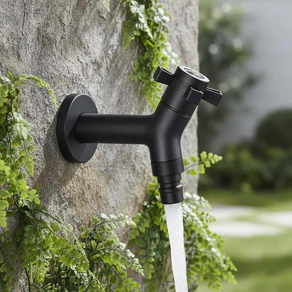 Wall-Mounted Faucet 304 Stainless Steel Space-Saving Rust-Resistant