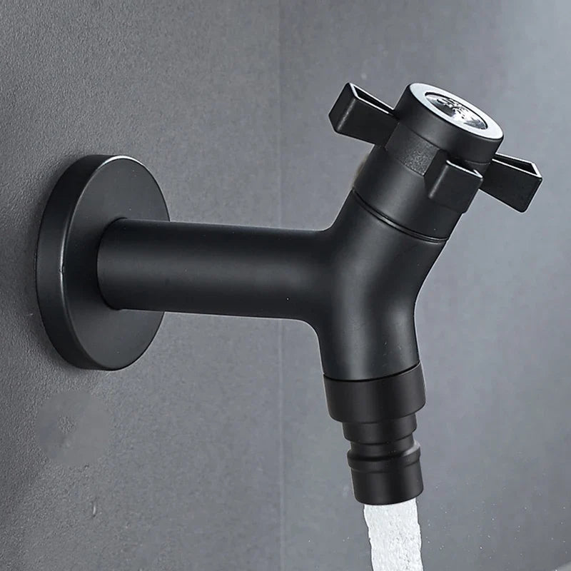 Wall-Mounted Faucet 304 Stainless Steel Space-Saving Rust-Resistant