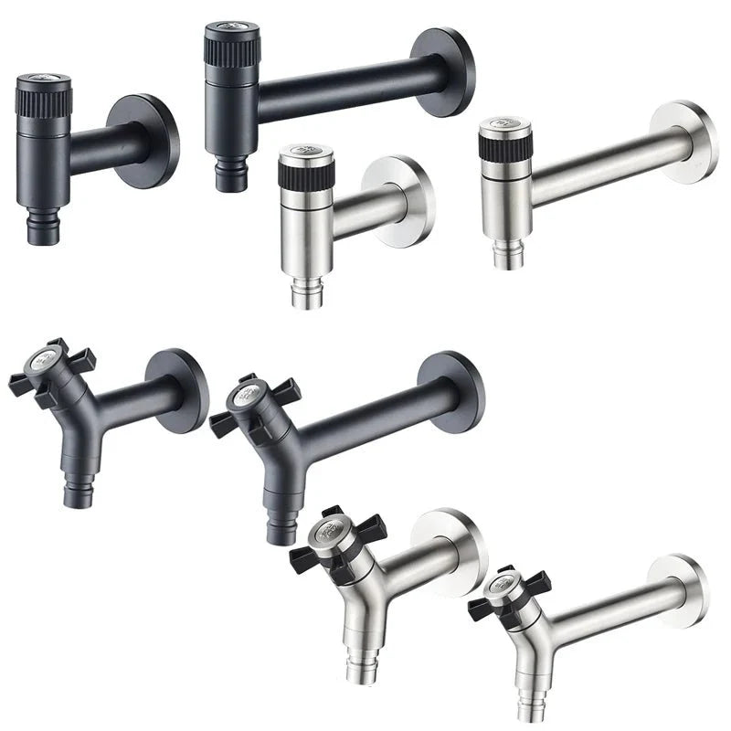 Wall-Mounted Faucet 304 Stainless Steel Space-Saving Rust-Resistant
