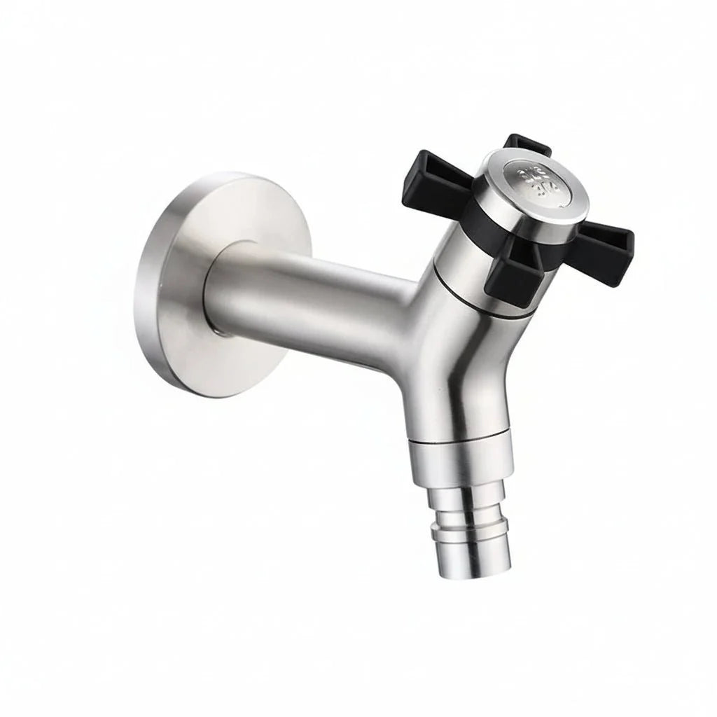 Wall-Mounted Faucet 304 Stainless Steel Space-Saving Rust-Resistant