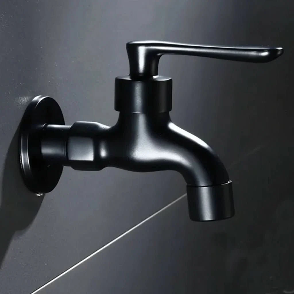 Wall-Mounted Faucet Solid Brass Matte Black Space-Saving