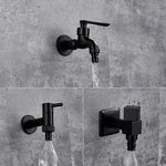 Wall-Mounted Faucet Solid Brass Matte Black Space-Saving