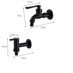Wall-Mounted Faucet Solid Brass Matte Black Space-Saving