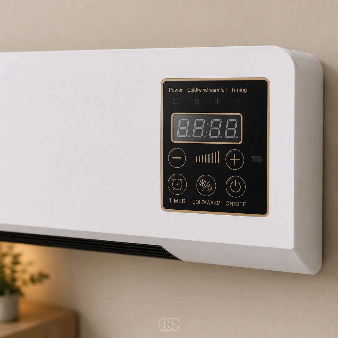 Wall-Mounted Heater & Fan Remote Control 1800W Timer