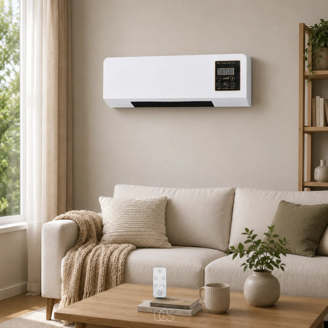 Wall-Mounted Heater & Fan Remote Control 1800W Timer