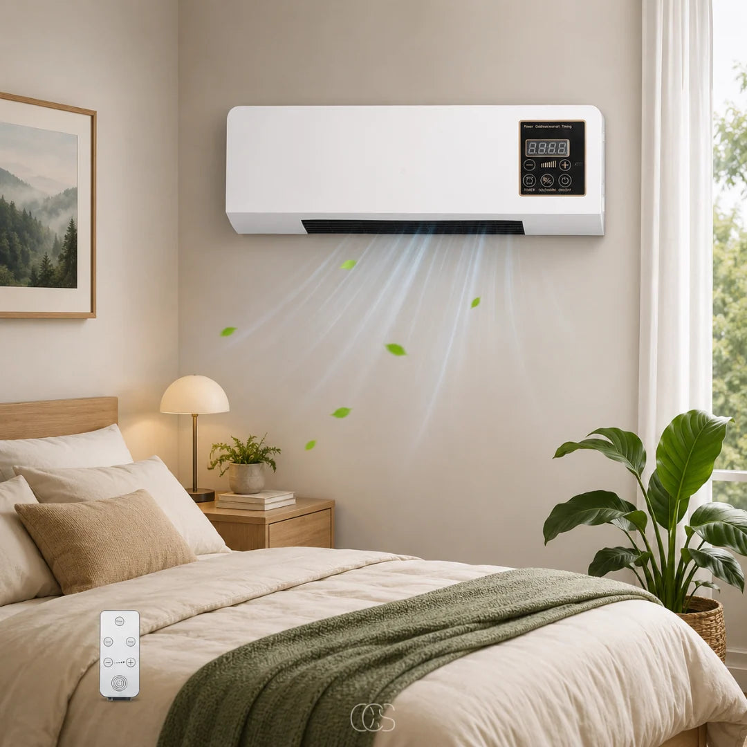 Wall-Mounted Heater & Fan Remote Control 1800W Timer
