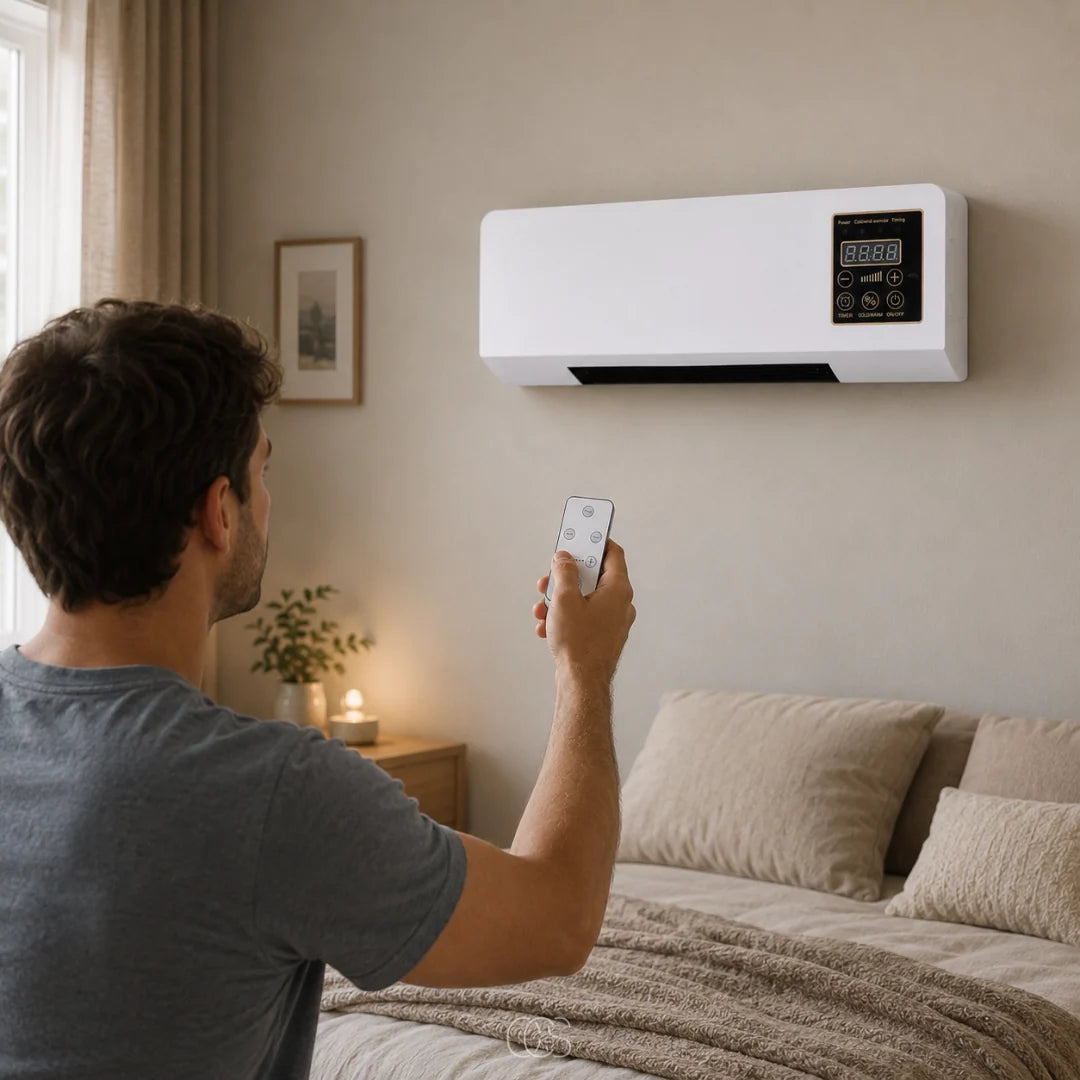 Wall-Mounted Heater & Fan Remote Control 1800W Timer