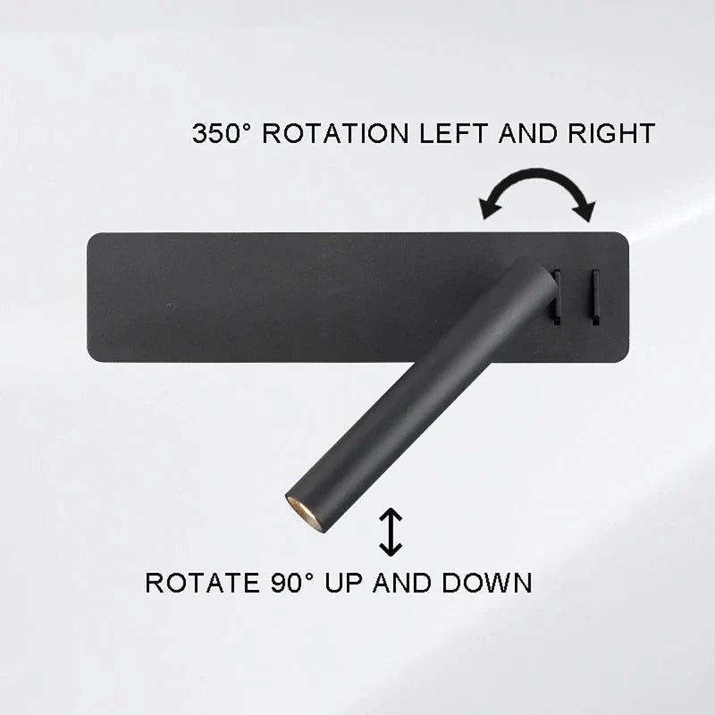 Wall-Mounted LED Lamp Rotating Head Warm & Cool Light