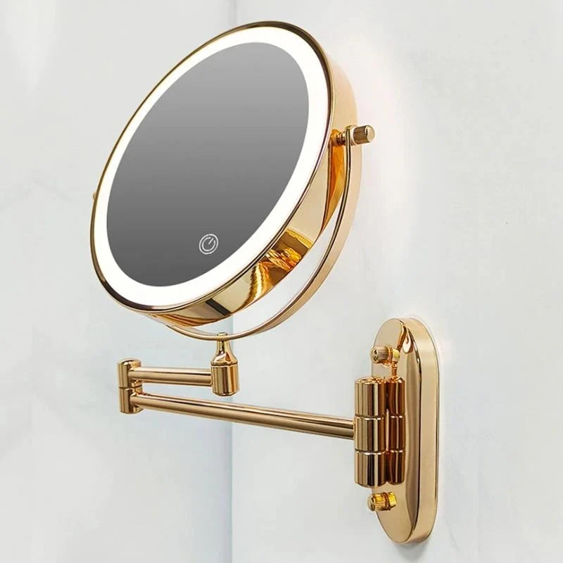 Wall-Mounted Mirror LED Light Double-Sided Magnification Extendable Arm