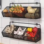 Wall-Mounted Storage Basket Stainless Steel Open Wire Design