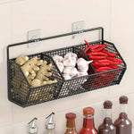 Wall-Mounted Storage Basket Stainless Steel Open Wire Design