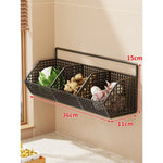 Wall-Mounted Storage Basket Ventilated Plastic Double-Tiered