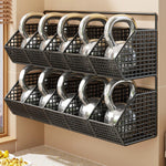 Wall-Mounted Storage Basket Ventilated Plastic Double-Tiered