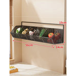 Wall-Mounted Storage Basket Ventilated Plastic Double-Tiered