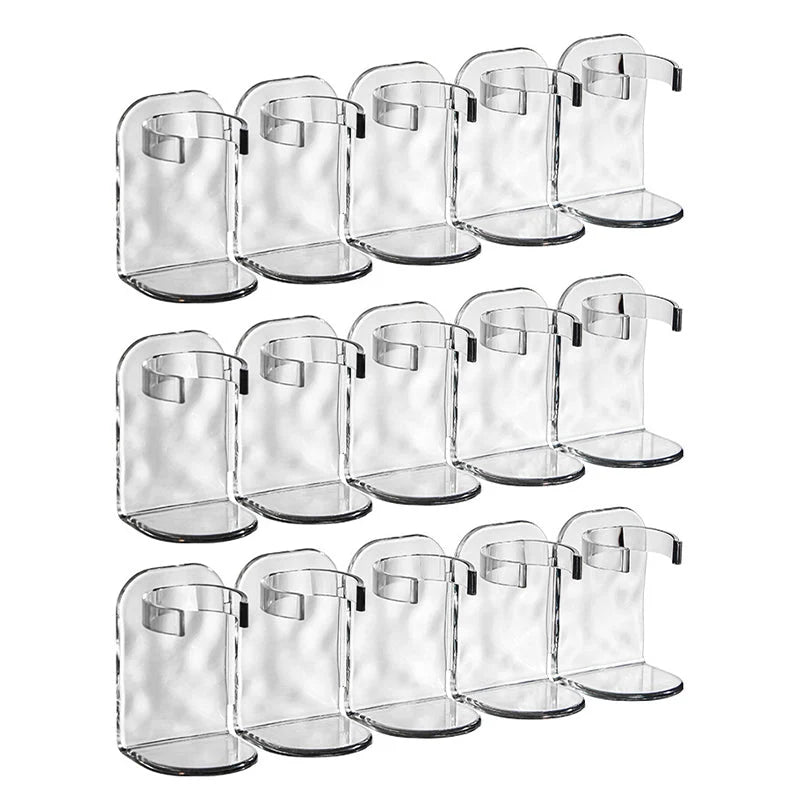 Wall-Mounted Storage Shelves Clear Adjustable No-Drill Installation
