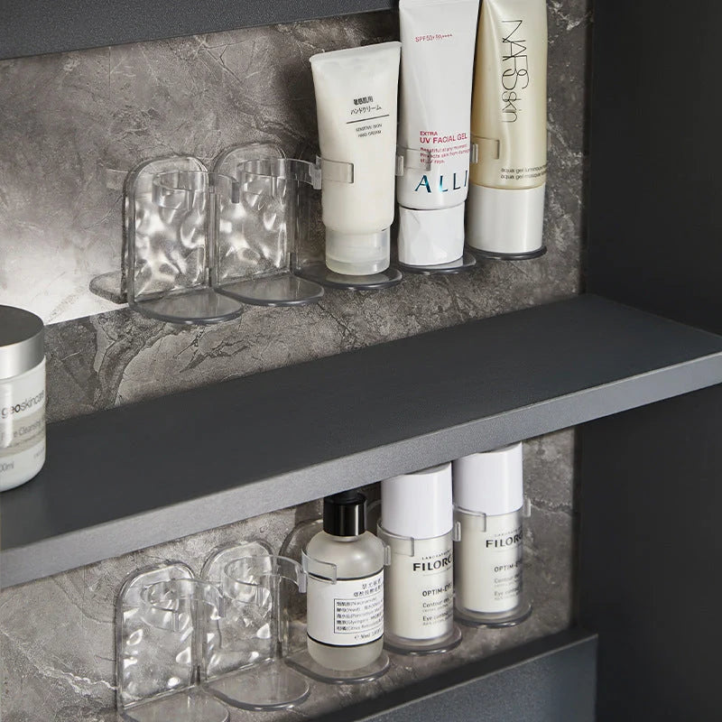 Wall-Mounted Storage Shelves Clear Adjustable No-Drill Installation