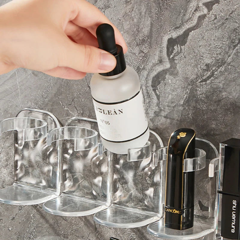 Wall-Mounted Storage Shelves Clear Adjustable No-Drill Installation