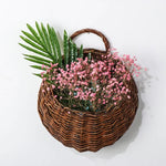Wall Planter Handwoven Natural Rattan Hanging Design