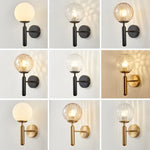 Wall Sconce Clear Globe Shade Modern Vintage Style