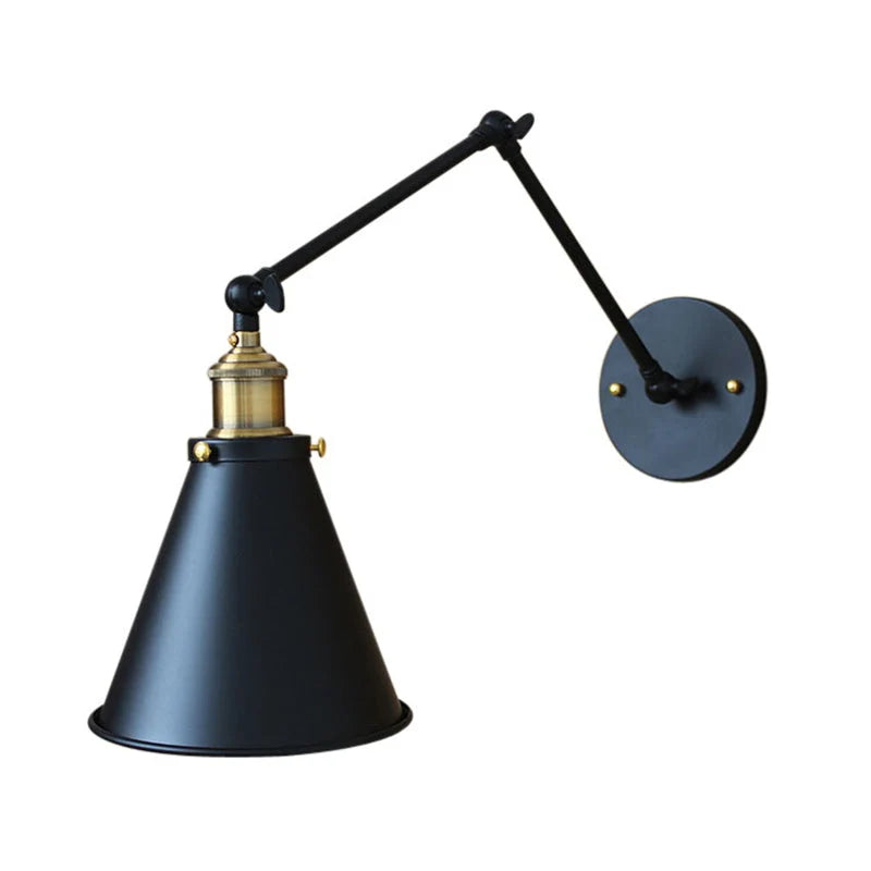 Wall Sconce Metal Cone Shade & Adjustable Swing Arm