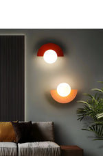 Wall Sconce Round Iron & Glass LED Hardwired