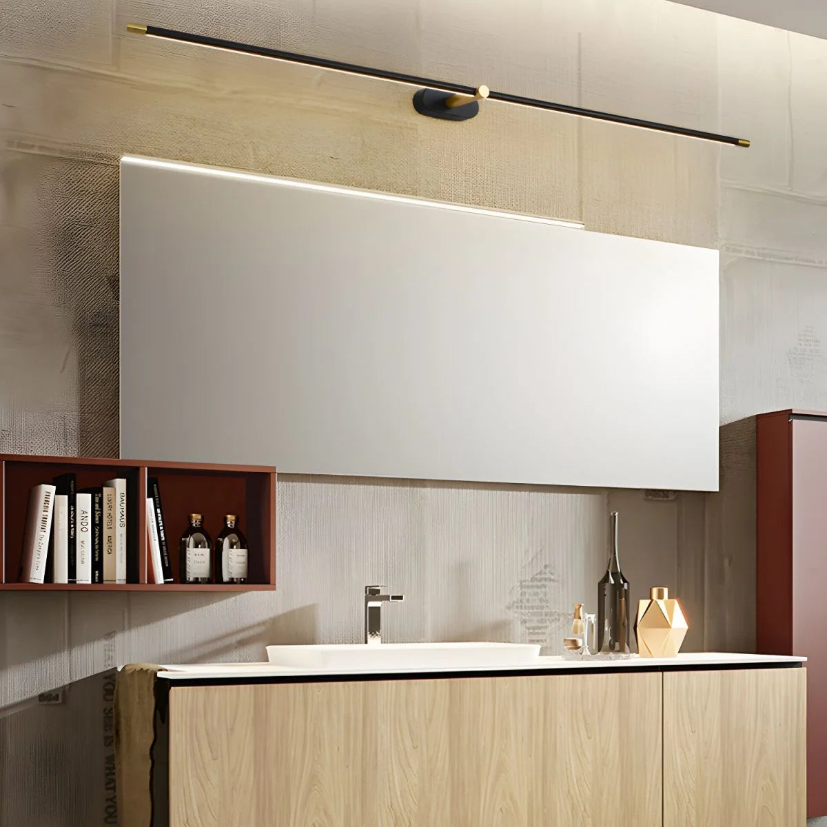 Wall Sconce Slim Linear USB Rechargeable Three-Color Dimmable LED