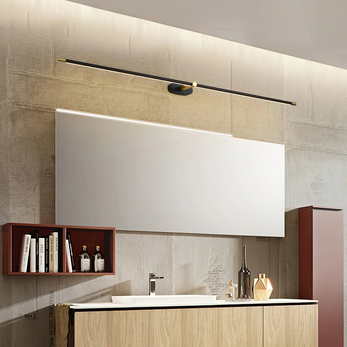 Wall Sconce Slim Linear USB Rechargeable Three-Color Dimmable LED