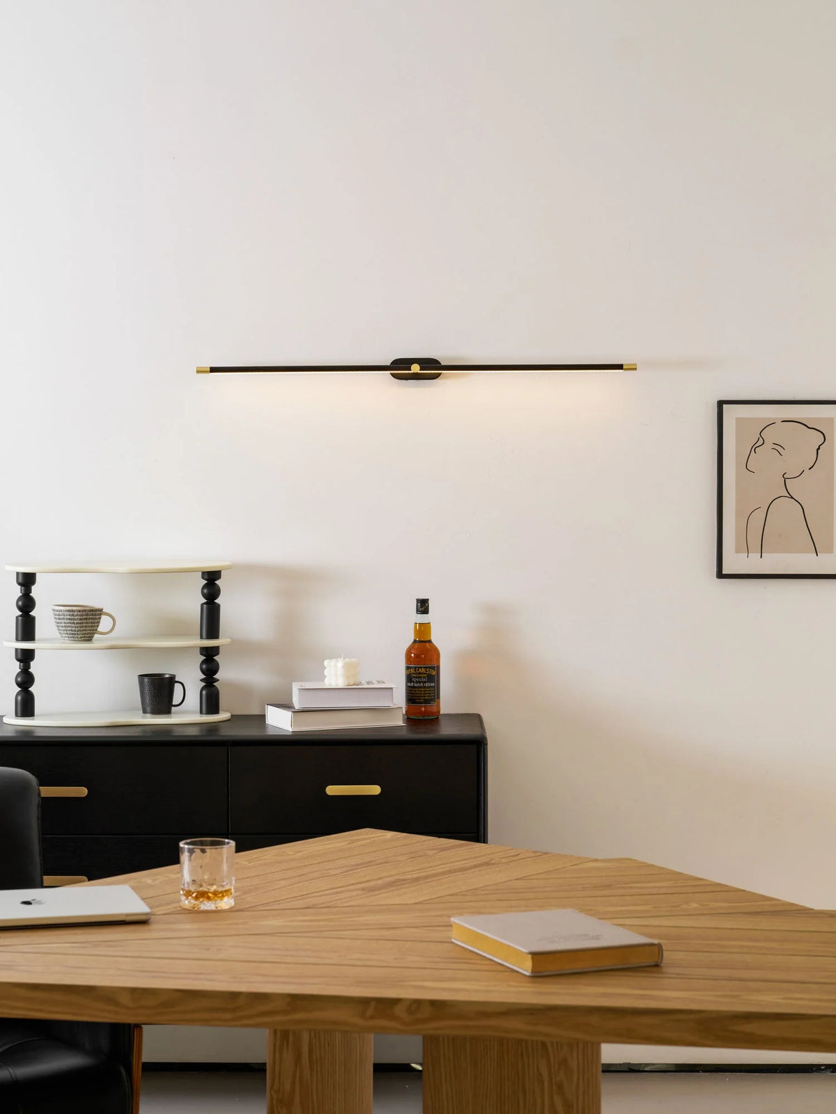Wall Sconce Slim Linear USB Rechargeable Three-Color Dimmable LED
