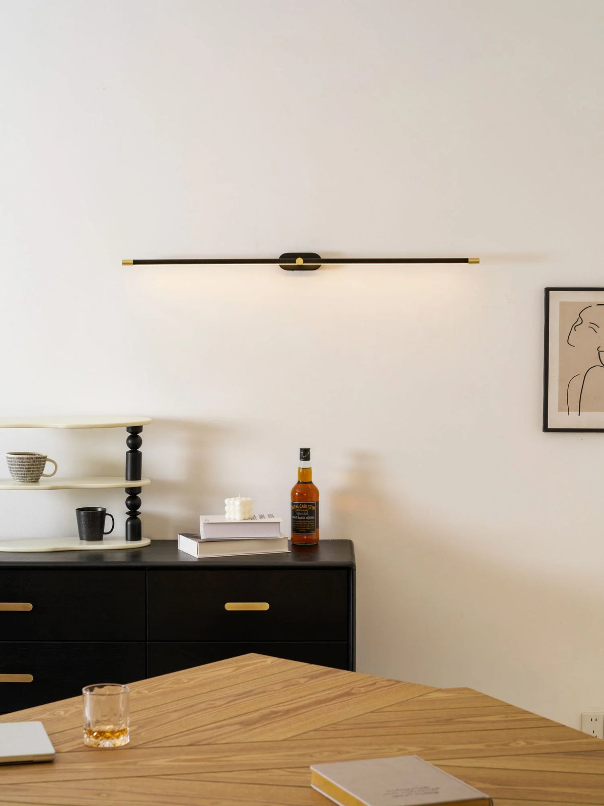 Wall Sconce Slim Linear USB Rechargeable Three-Color Dimmable LED