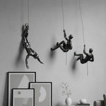Wall Sculpture Handcrafted Resin Climbing Figure