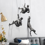 Wall Sculpture Handcrafted Resin Climbing Figure