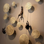 Wall Sculpture Handcrafted Resin Climbing Figure