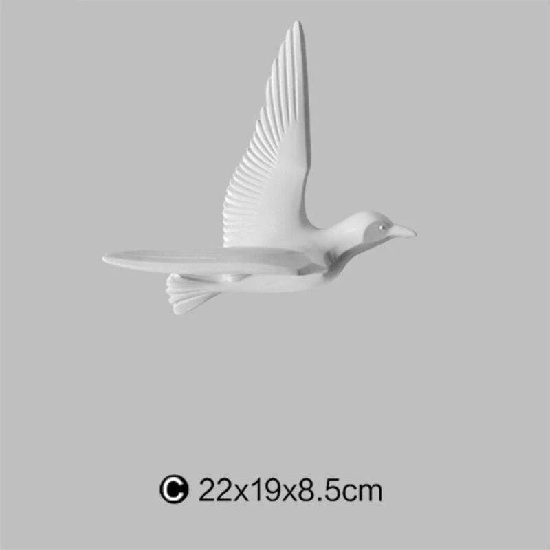 Wall Sculpture Seagull Laser-Engraved Polyresin