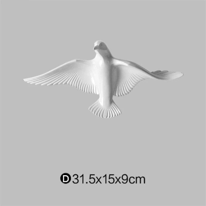 Wall Sculpture Seagull Laser-Engraved Polyresin