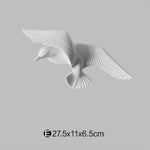 Wall Sculpture Seagull Laser-Engraved Polyresin
