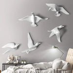 Wall Sculpture Seagull Laser-Engraved Polyresin