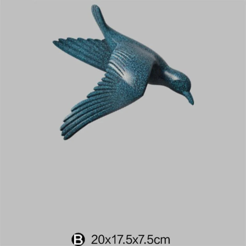 Wall Sculpture Seagull Laser-Engraved Polyresin
