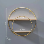 Wall Shelf Double-Circle Design No-Drill Installation Space-Saving Display