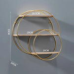Wall Shelf Double-Circle Design No-Drill Installation Space-Saving Display