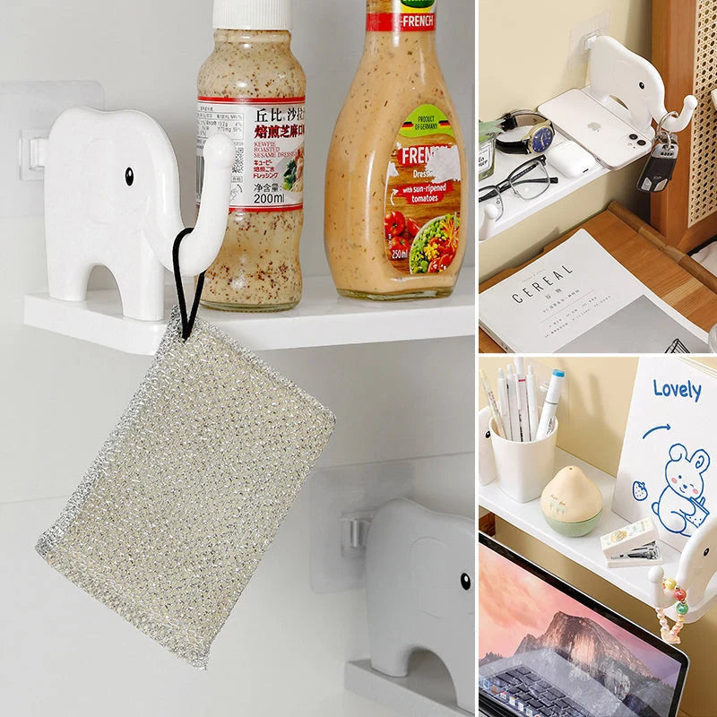 Wall Shelf Elephant-Shaped Floating Suction-Mount