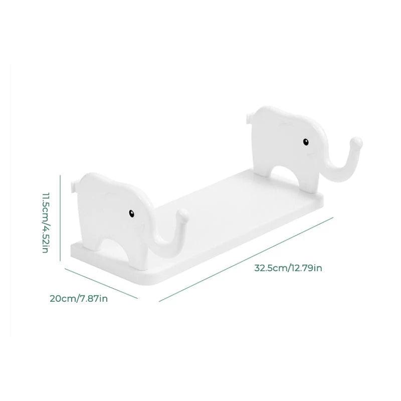 Wall Shelf Elephant-Shaped Floating Suction-Mount