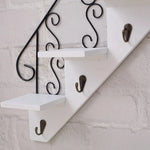 Wall Shelf Iron And Wood 3-Tier With Hooks