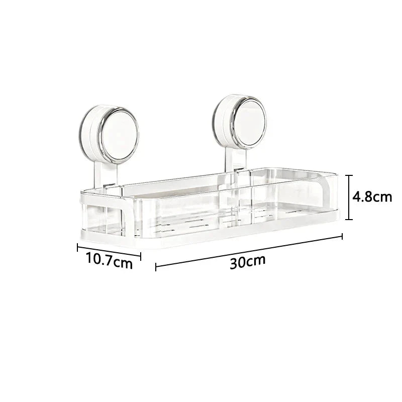 Wall Shelf No-Drill Suction Mount Drainage ABS Plastic