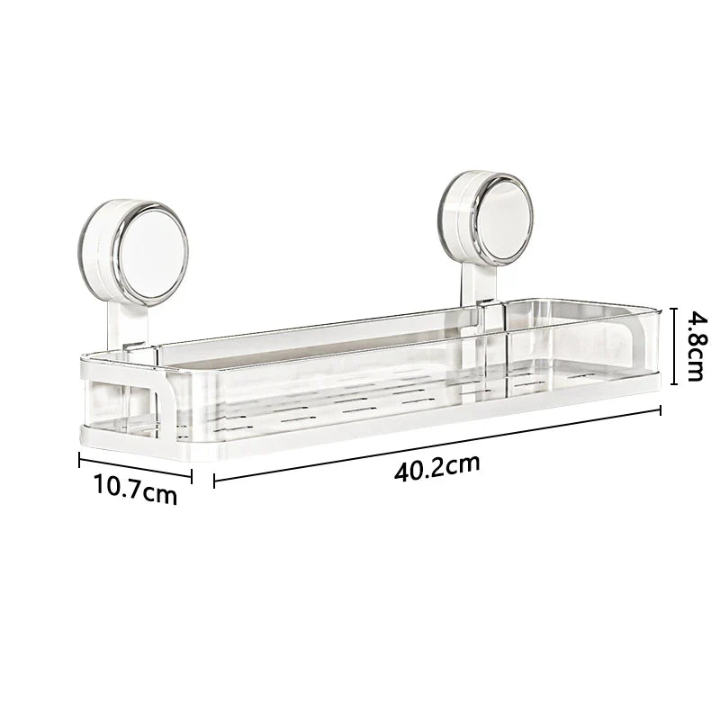 Wall Shelf No-Drill Suction Mount Drainage ABS Plastic