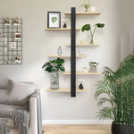 Wall Shelf Solid Pine Wood 3-Tier Space-Saving Storage