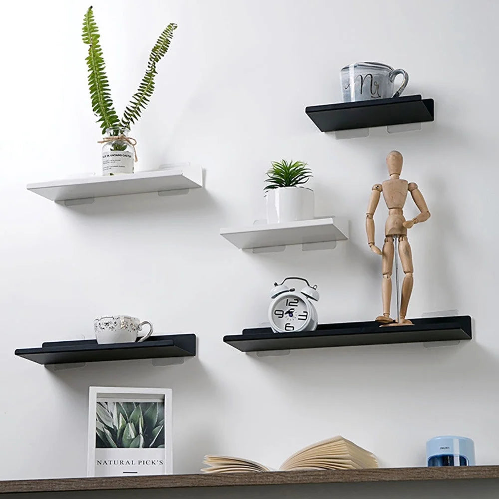 Wall Shelf Titanium Steel Space-Saving Decorative Storage