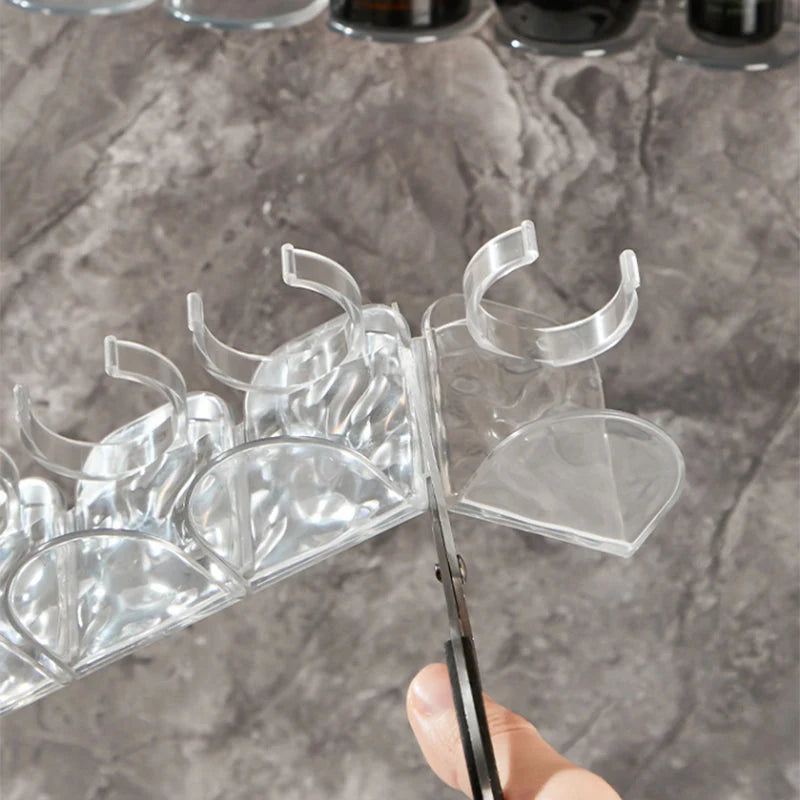 Wall Storage Shelf Transparent Modular Drill-Free Mounting