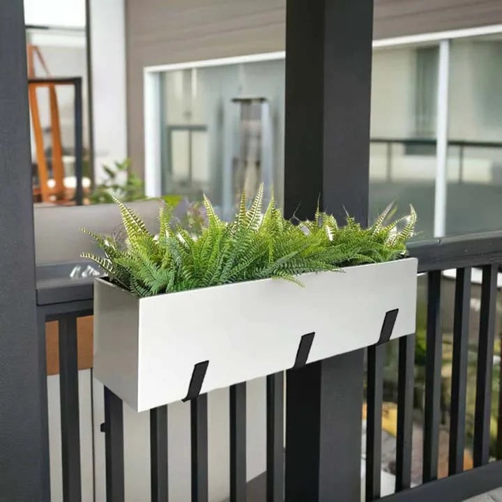 Wall Trough Planter Brushed Aluminum Weather-Resistant 36-Inch