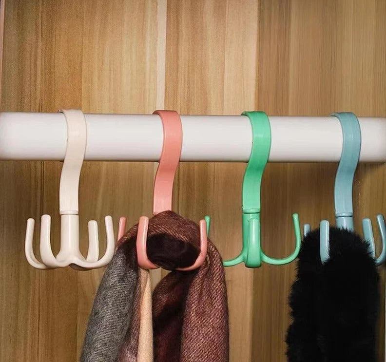 Wardrobe Organizer Hanger 4 Hooks 360° Rotating
