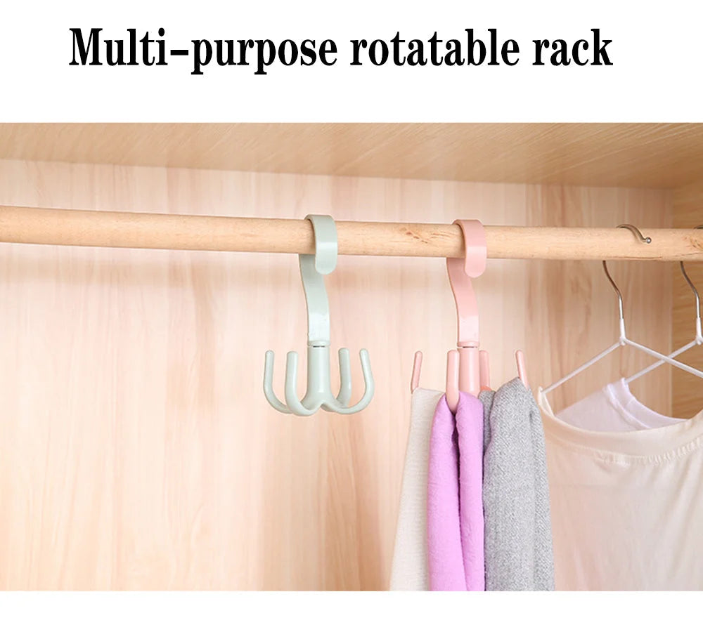 Wardrobe Organizer Hanger 4 Hooks 360° Rotating